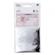 Paquet de 6 feuilles de transferts métallisées Paper Poetry Argenté|raw }}