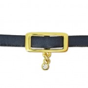 Intercalaire pour lacet 5 mm collier choker 18 mm Doré à l'or fin x1