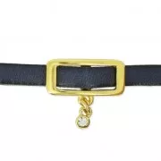 Intercalaire pour lacet 5 mm collier choker 18 mm Doré à l'or fin x1