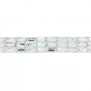 Ruban strass baguette 3 rangs thermocollant 15 mm Crystal x50cm