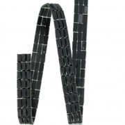 Ruban strass baguette 3 rangs thermocollant 15 mm Jet x50cm