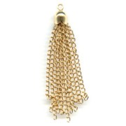 Pompon chainette doré x1