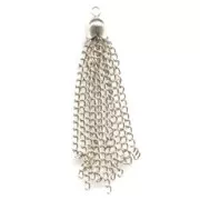 Pompon chainette rhodié x1