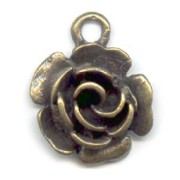 Breloque Rose 15 mm - Bronze x1
