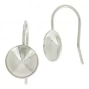 Crochets d'oreilles pour cabochon PureCrystal 1122 10 mm argenté x2