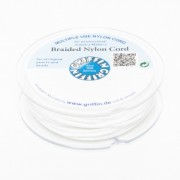 Fil de jade / Fil nylon tressé européen Griffin 0.3 à 0.5 mm White x25m
