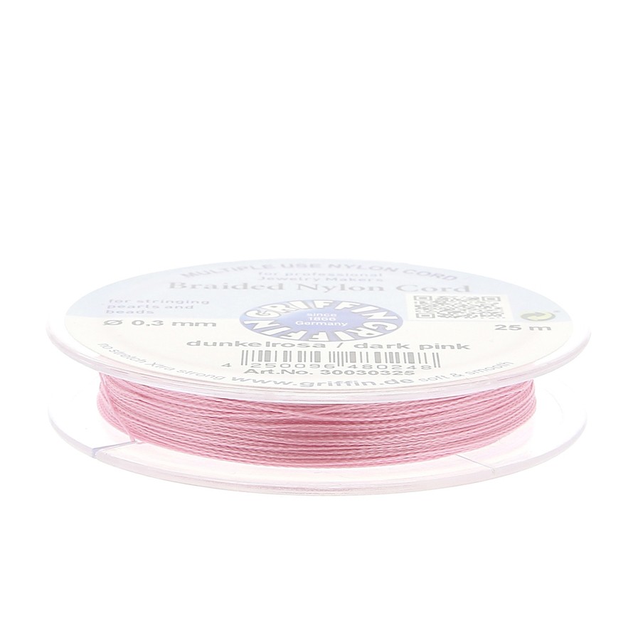 Fil de jade / Fil nylon tressé 0.8 mm Vert d'eau x2.90 m - Perles & Co