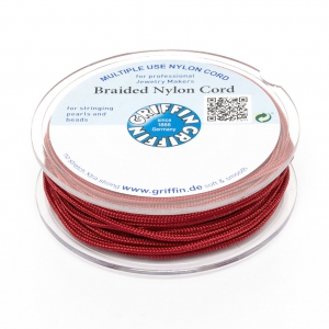 Fil de jade / Fil nylon tressé européen Griffin 0.5 à 0.8 mm Garnet x25m