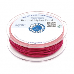 Fil de jade / Fil nylon tressé européen Griffin 0.5 à 0.8 mm Dark Red Fuchsia x25m
