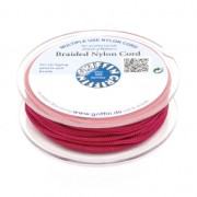 Fil de jade / Fil nylon tressé européen Griffin 1 mm Dark Red Fuchsia x25m|raw }}