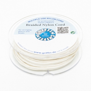 Fil de jade / Fil nylon tressé européen Griffin 1 mm Cream x25m