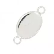 Serti intercalaire pour cabochon ovale fond plat 14x10 mm en Argent 925 x1