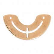 Intercalaire demi-lune 2 trous 25.5 mm doré rose x1|raw }}