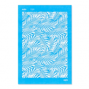 Silk Screen Moiko pour Pâte polymère 74x105 mm - Motif feuille jungle 7.21