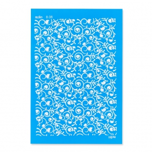 Silk Screen Moiko pour Pâte polymère 74x105 mm - Motif petite feuille 8.08