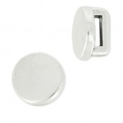 Poussoir slider rond pour lacet 5 mm Placage Argent fin vieilli x1
