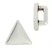 Poussoir slider triangle pour lacet 5 mm Placage Argent fin vieilli x1