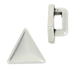 Poussoir slider triangle pour lacet 5 mm Placage Argent fin vieilli x1
