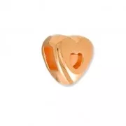 Poussoir slider coeur pour lacet 3 mm doré rose x1