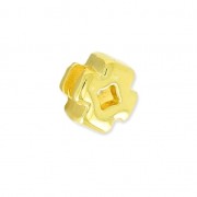 Poussoir slider croix pour lacet 3 mm Doré à l'or fin x1|raw }}