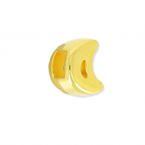 Poussoir slider demi-lune pour lacet 3 mm Doré à l'or fin x1