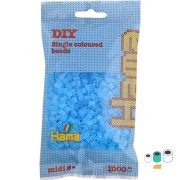 Perles à repasser Hama MIDI 5 mm Bleu clair Transparent (n°73) x1000|raw }}