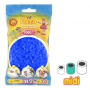 Perles à repasser Hama MIDI 5 mm Bleu Néon (n°36) x1000