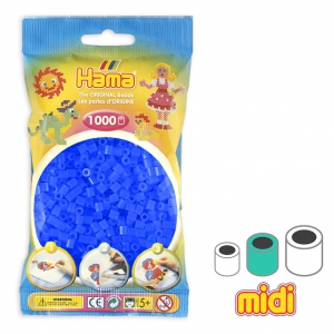 Perles à repasser Hama MIDI 5 mm Bleu Néon (n°36) x1000