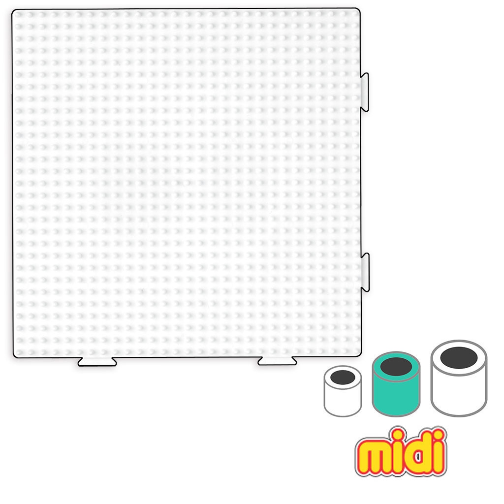 4 Planches à Perles à Repasser Transparentes 14,5 X 14,5 Cm + Pincette + Porte-Clés - Kit Créatif Enfant