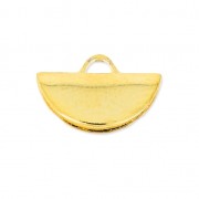 Embout pince demi-lune 10.5x6.5 mm Doré à l'or fin x1