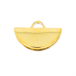 Embout pince demi-lune 10.5x6.5 mm Doré à l'or fin x1