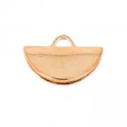 Embout pince demi-lune 10.5x6.5 mm Doré à l'or fin rose x1