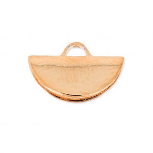 Embout pince demi-lune 10.5x6.5 mm Doré à l'or fin rose x1