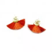 Embout pince demi-lune 10.5x6.5 mm Doré à l'or fin rose x1