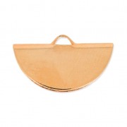 Embout pince demi-lune 19.5x11.5 mm Doré à l'or fin rose x1|raw }}