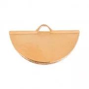 Embout pince demi-lune 19.5x11.5 mm Doré à l'or fin rose x1