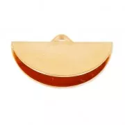 Embout pince demi-lune 19.5x11.5 mm Doré à l'or fin rose x1