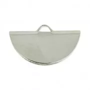 Embout pince demi-lune 19.5x11.5 mm rhodié x1