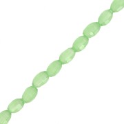 Perles en verre grains de riz facettés 6x4 mm Lichen x 40cm