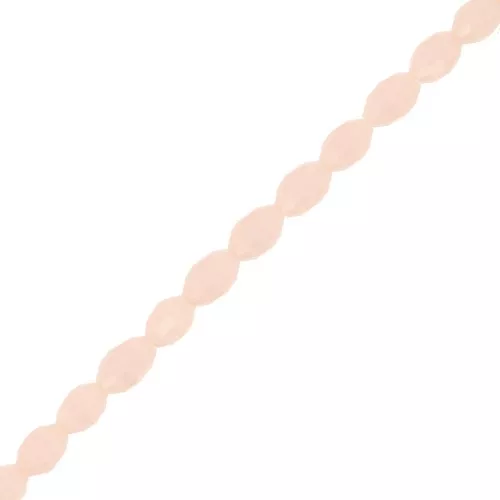 Perles en verre grains de riz facettés 6x4 mm - Nude x41cm