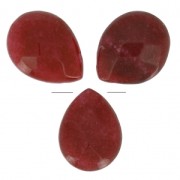 Perles Poires facettées en jade teinté 17x13 mm Burgundy x4|raw }}