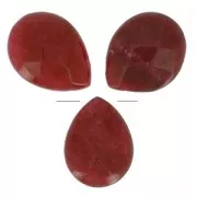 Perles Poires facettées en jade teinté 17x13 mm Burgundy x4