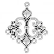 Intercalaire/Chandelier motif fleur de Lys 7 anneaux 35 mm argenté vieilli x1