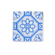 Cabochon carré effet miroir 10 mm Crystal motif Azulejos x1
