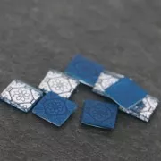 Cabochon carré effet miroir 10 mm Crystal motif Azulejos x1