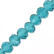 Rondes aplaties facettées 4x3 mm Indicolite x45cm
