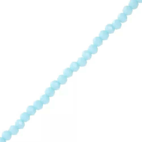 Perles rondelles facettées - rondes aplaties - 3.5x3 mm Bleu clair x35cm