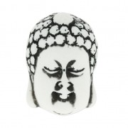 Pendentif bouddha imitation os de yak 38.5 mm Blanc/Noir x1|raw }}