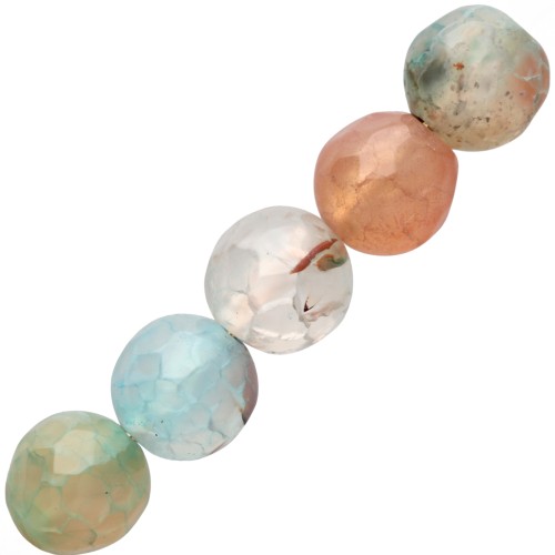 Perles Rondes facettées en agate teintée 7.8 mm Corn Flower Blue x10