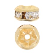 Rondelles Strass 5 mm doré/Crystal x4|raw }}